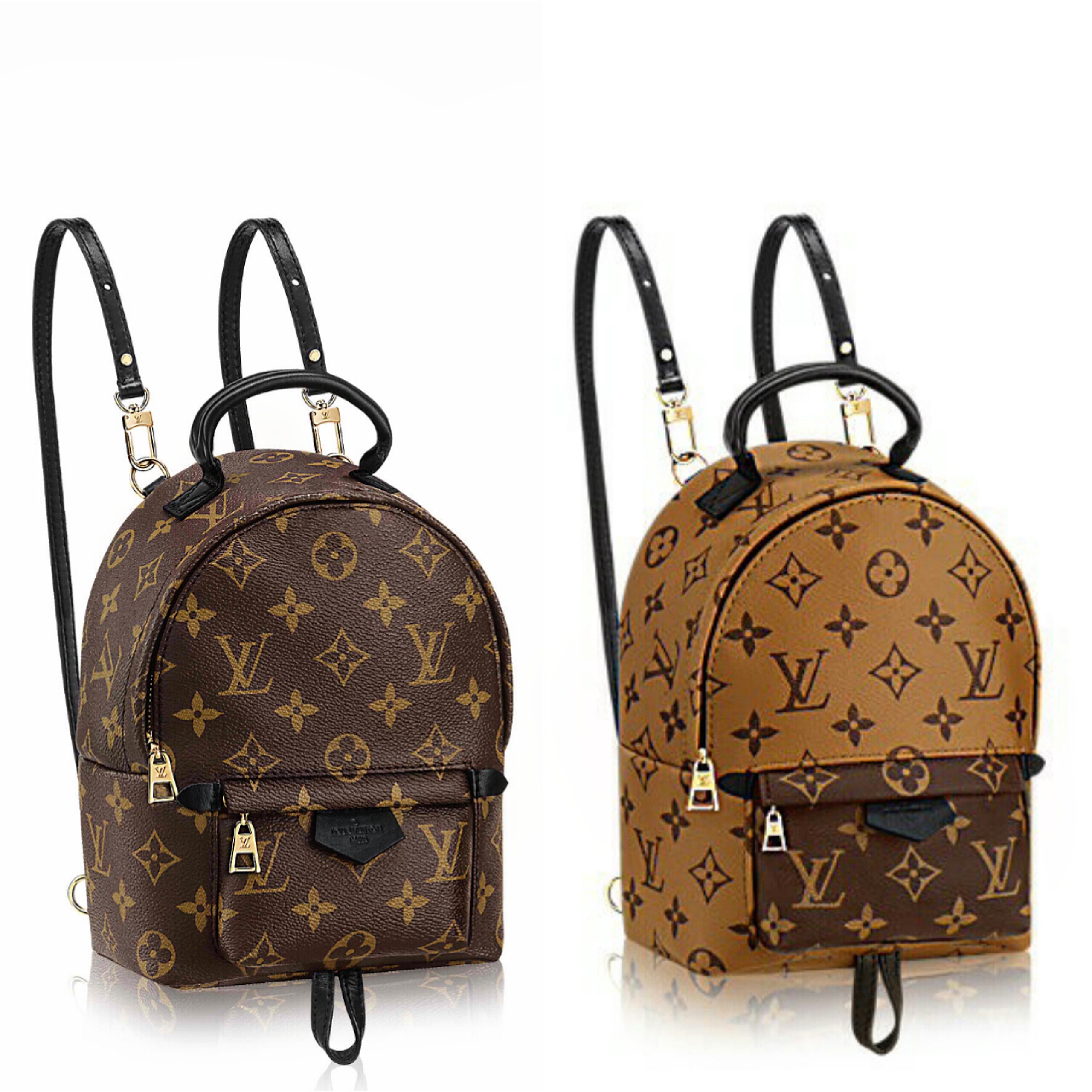 Palm springs cloth backpack Louis Vuitton Black in Cloth - 25251053