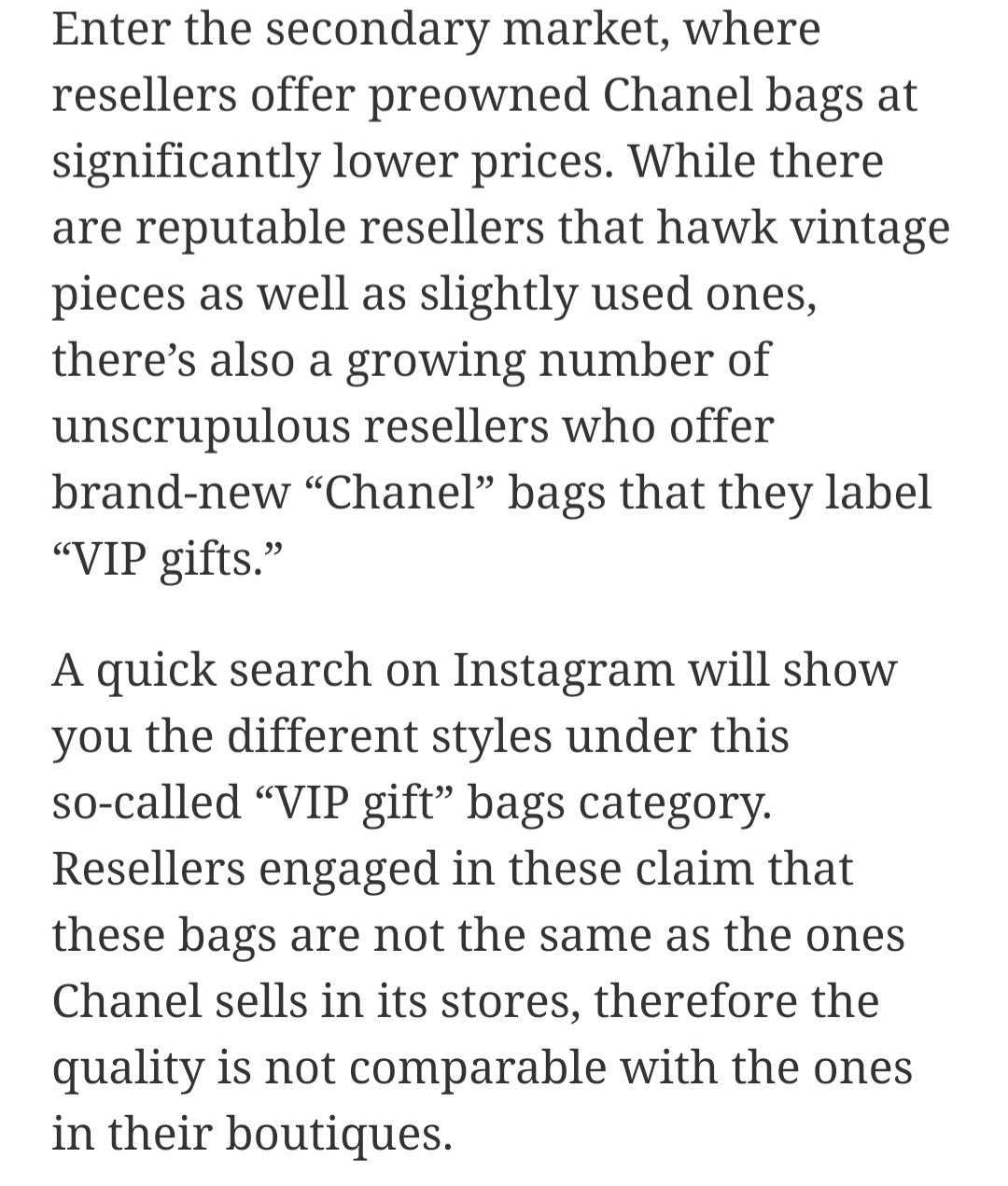 Chanel VIP Gift Bags Story: Republished from the Philippines' National  Paper – The Bag Hag Diaries