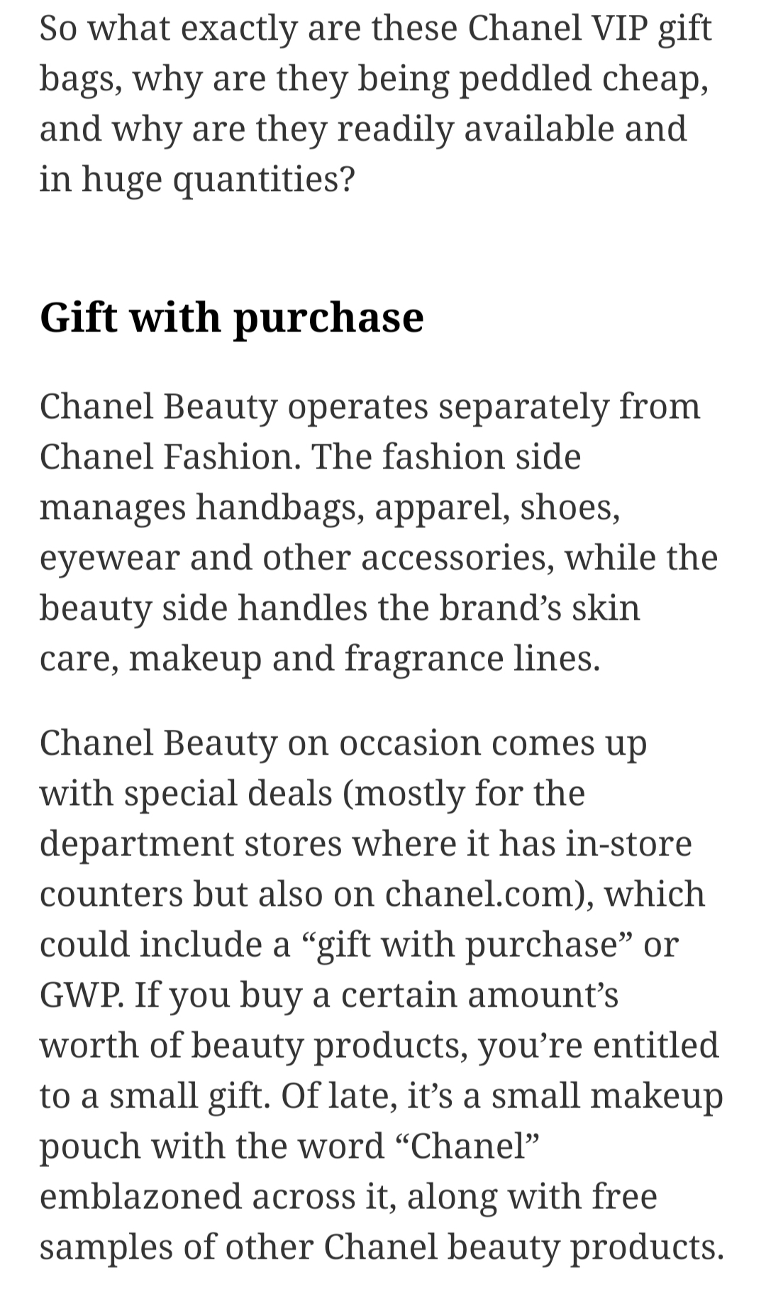 cheapest chanel gift