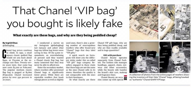 CHANEL 'VIP BAG' YOU BOUGHT LIKELY FAKE - PressReader